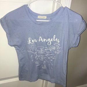 Distressed LA hearts shirt w/ graphics